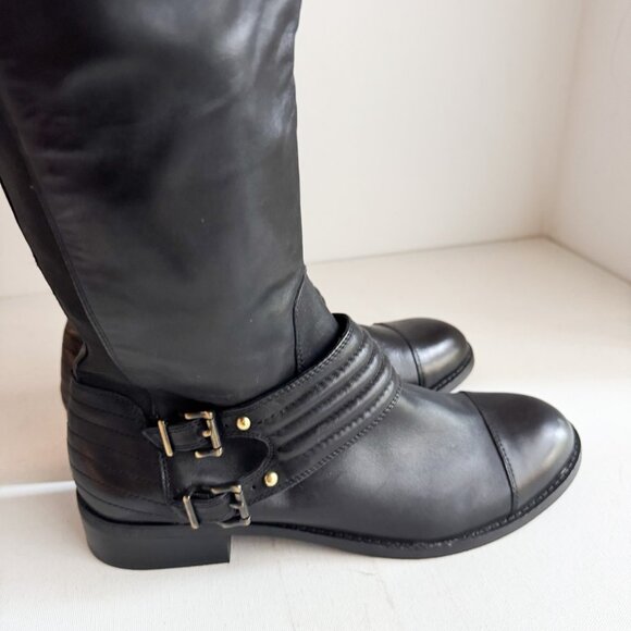 Jessica Simpson Wide Calf Black Leather Boots 11 - Picture 2 of 11